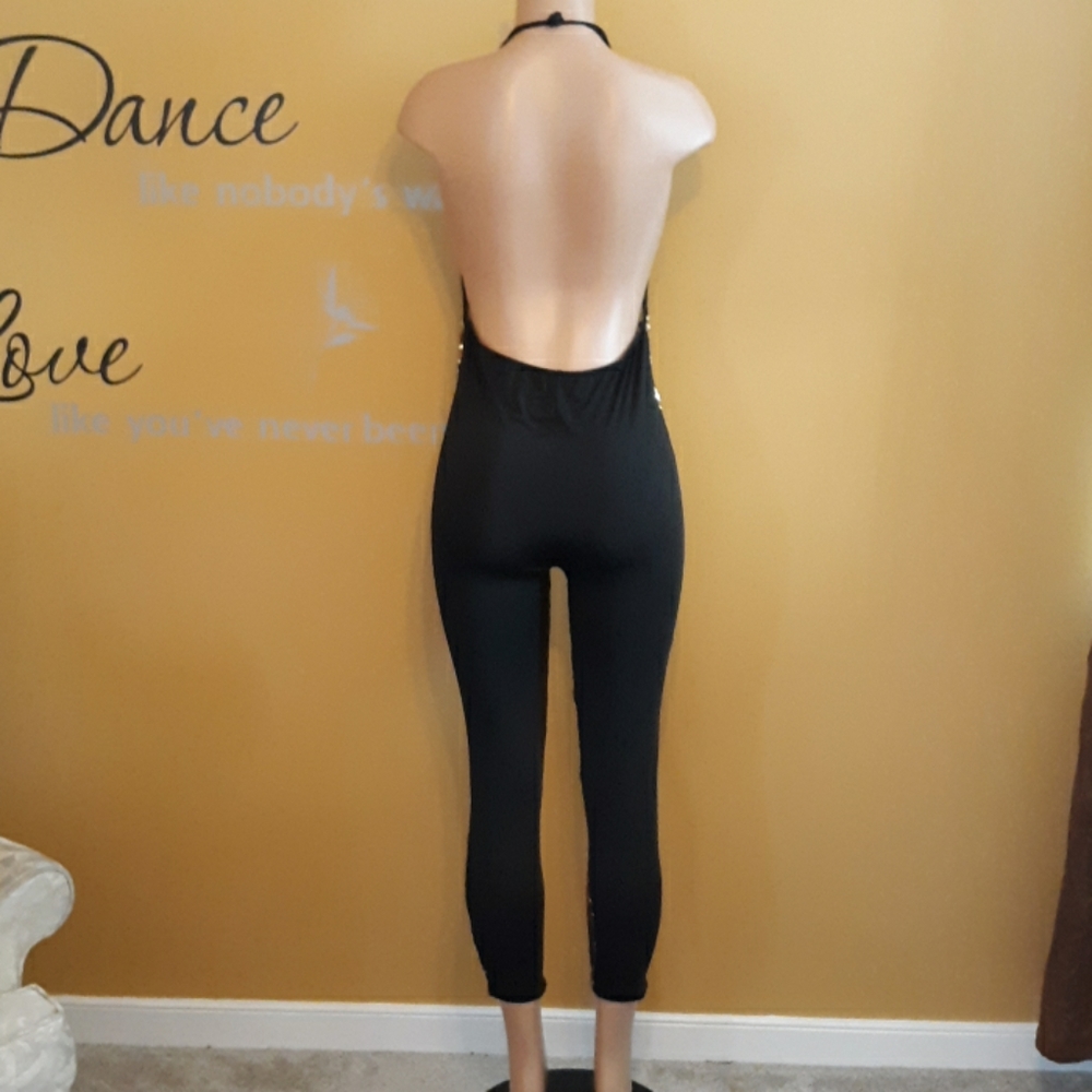 SOLD!!Sequins Sheer Halter Top Bodysuit Size Large - Picture 5 of 5